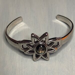 Black Stone Cuff Bracelet